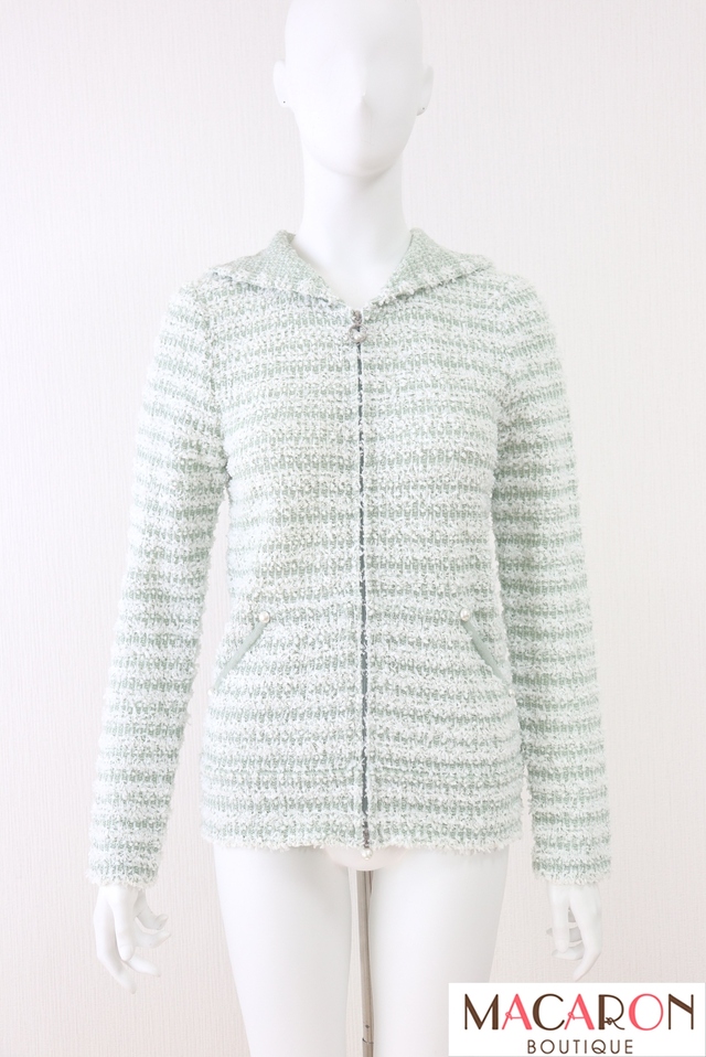 Rene（ルネ）　フード付きニットツイードカーディガン　6212340