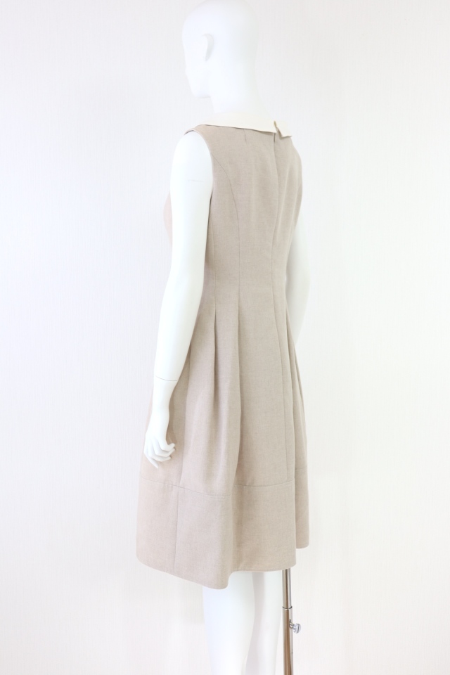 美品】Rene 3way ワンピース 白襟 レース リネン ライトブルー 36