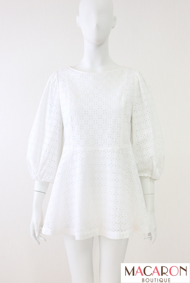 FOXEY BOUTIQUE(フォクシー）　Beach House　カットワーク刺繍ブラウス　43442