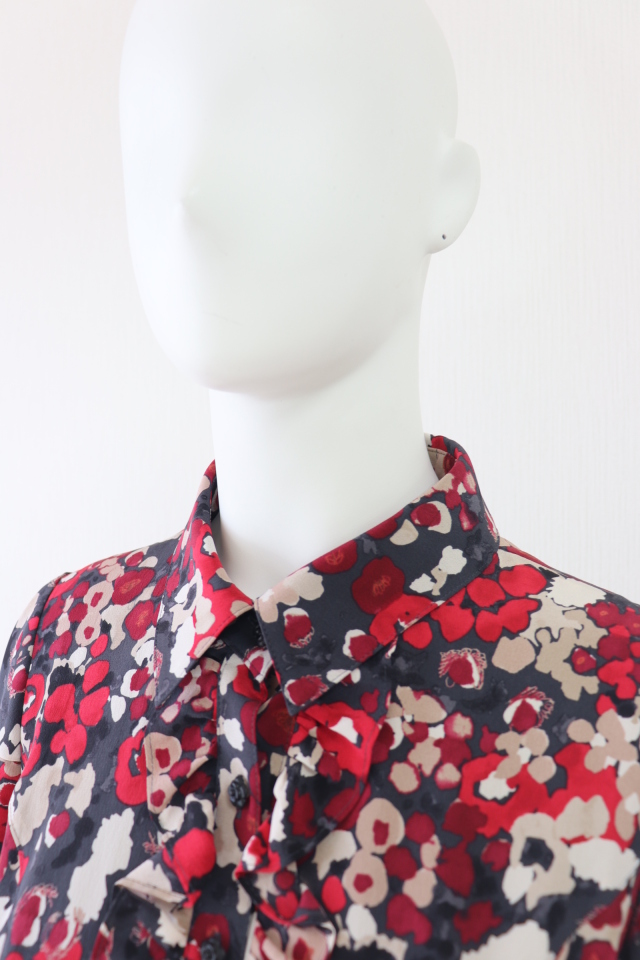 Reneルネ　フリルワンピース 美品 Rene ルネ フリルワンピース オリーブ カーキ 34 着丈101cm