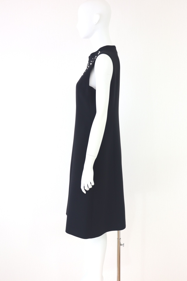 【美品】René ルネ　パール ノースリーブワンピース　ベージュ wine-king_7765400000057104