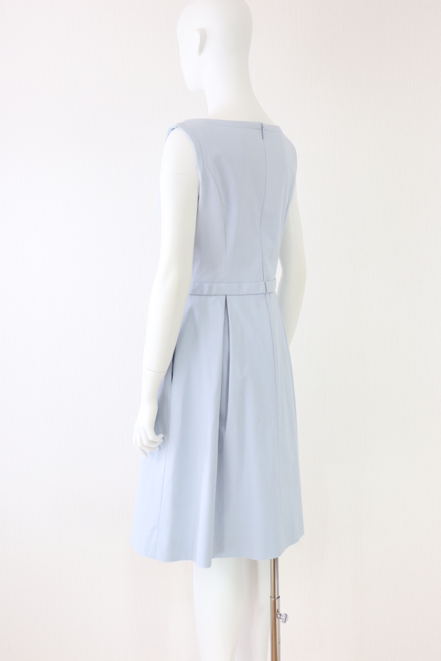 【美品】René ネイビー ノースリーブワンピース 36 René - ルネ rene ストライプ柄 ネイビー ノースリーブ