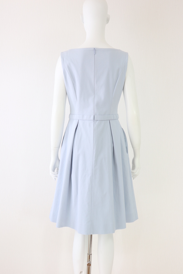 RENE　ワンピース　ノースリーブ　36 Rene】美品 ドット柄 ノースリーブ 膝丈ワンピース レース 36