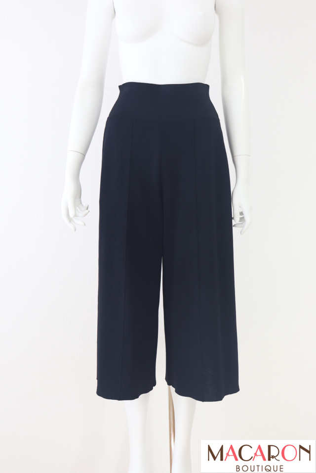 美品　FOXEY NEWYORK ニットパンツ　ワイド　ガウチョ　38 黒 FOXEY NEWYORK(フォクシー） Valeriane ニットパンツ 43599