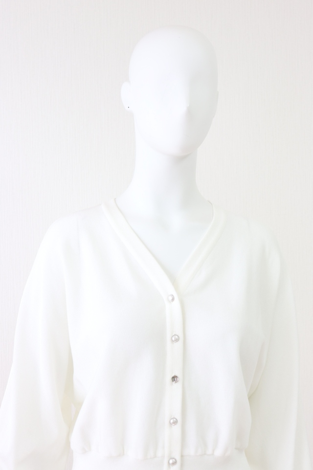新品タグ付き【Reneルネ】ウォッシャブルパール装飾 カーディガン36 René - 美品 Rene ルネ フェイクパール ツイード ニット
