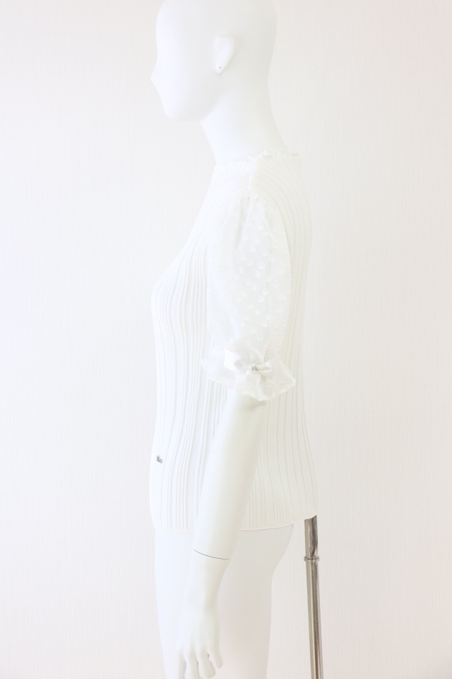 Rene（ルネ） シフォンパフ袖ニットトップス 6322330