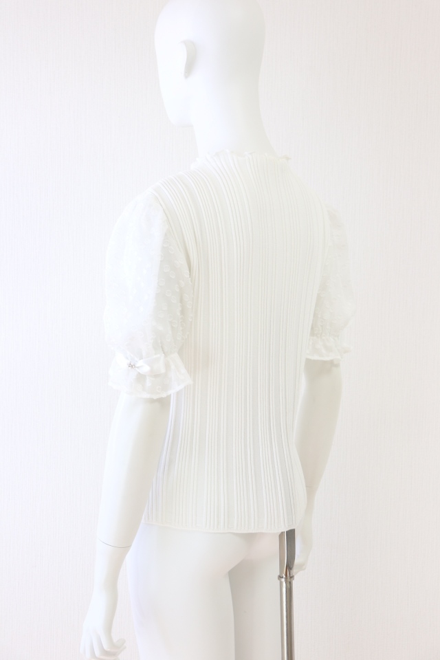 Rene（ルネ） シフォンパフ袖ニットトップス 6322330
