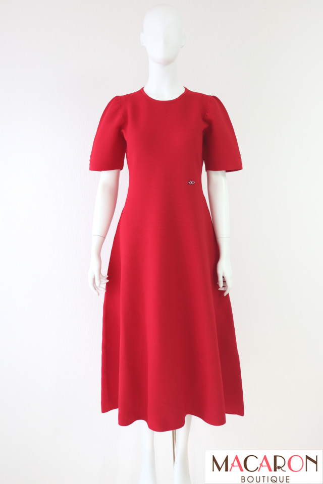 【SALE】Rene（ルネ）　半袖Aラインニットワンピース　6422090