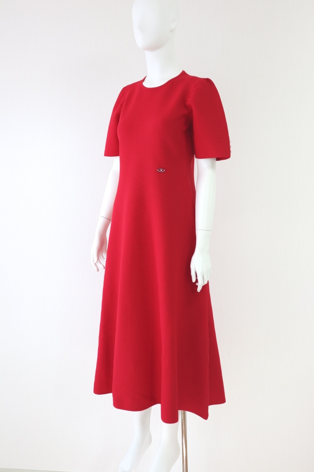 美品　Rene ルネ　ニットワンピース　ジップワンピース　ラインストーン　36 美品 Rene ルネ ニットワンピース ジップワンピース ライン