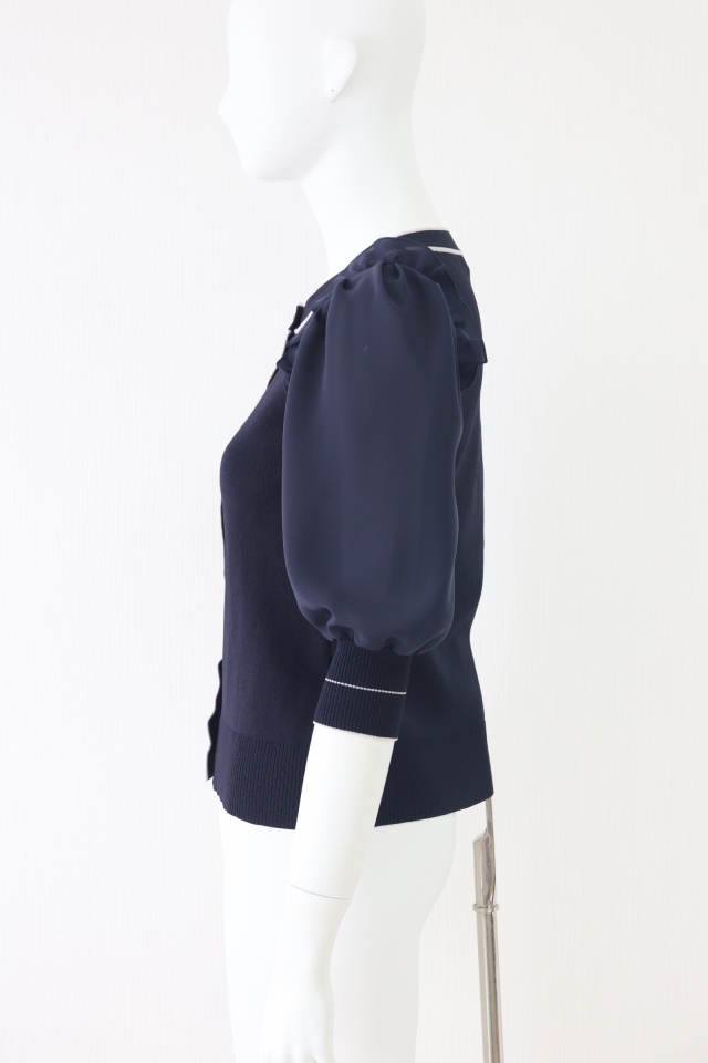Rene（ルネ） シフォンパフ袖ニットトップス 6332240