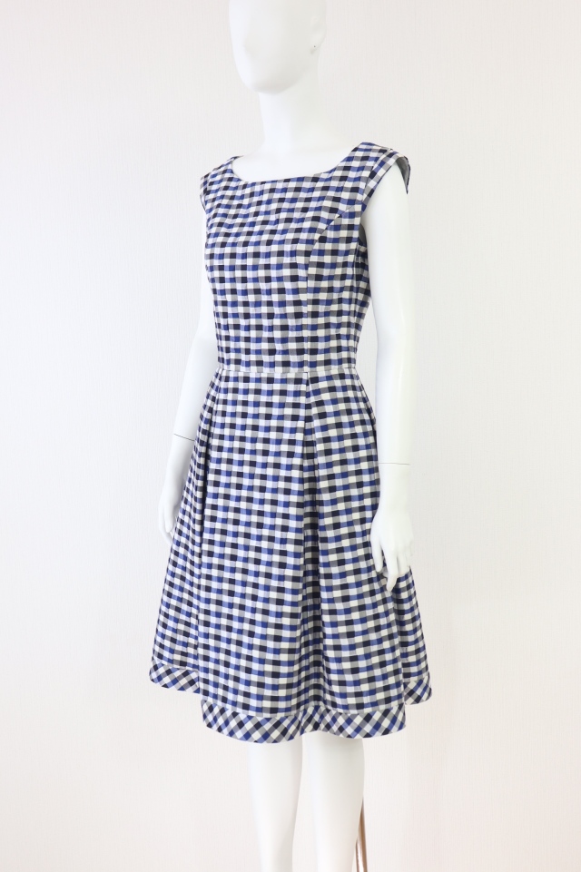 Rene ルネ ワンピース バルーンタイプ ギンガムチェック ベルト リボン Rene（ルネ） ギンガムチェックワンピース 6536590