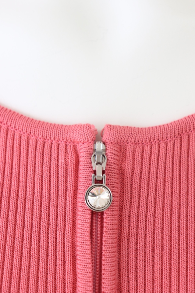 新品　René ルネ　コーラルピンク カーディガン 36 Rene（ルネ） ビジューリブニットカーディガン 6912680