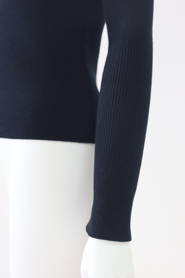 美品◎Rene ルネ◎ざっくりリブニットショート丈カーディガン/36黒 Rene（ルネ） 五分袖リブニットトップス 6222090