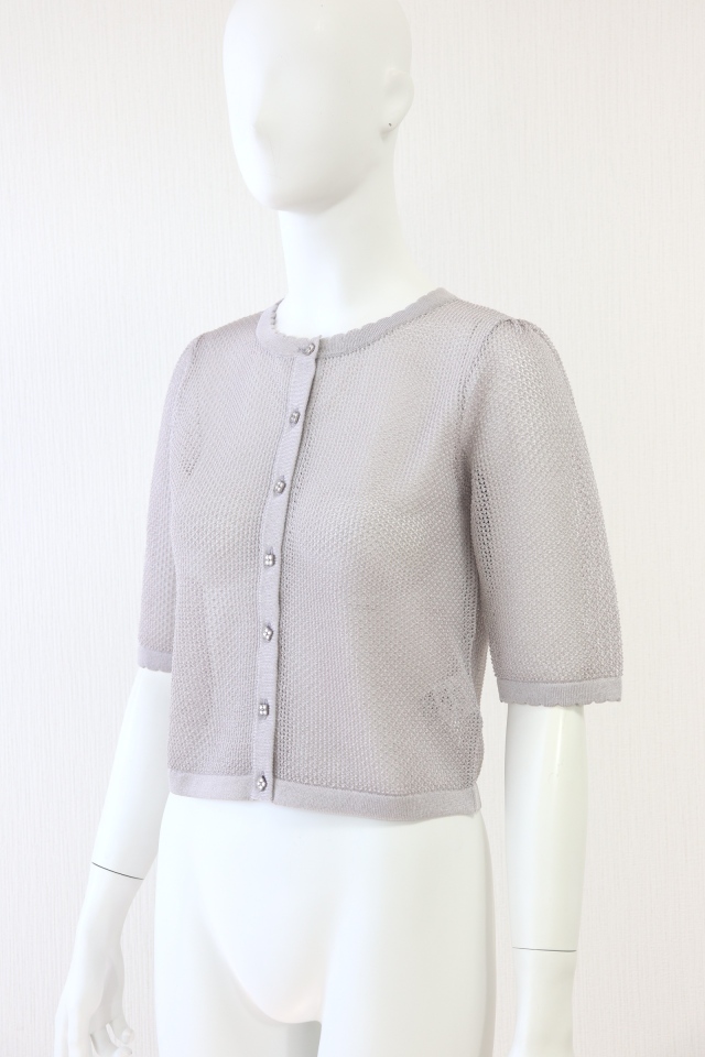 Rene（ルネ） 透かし編み五分袖カーディガン 5532030