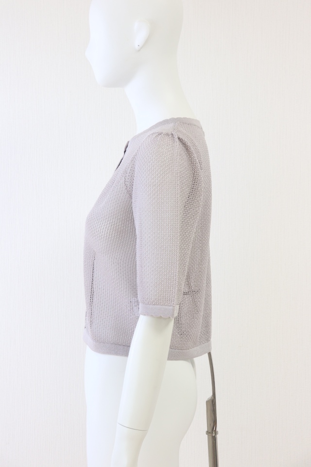 Rene（ルネ） 透かし編み五分袖カーディガン 5532030