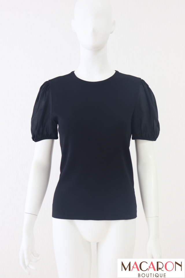 FOXEY BOUTIQUE(フォクシー）　シフォンパフ袖ニットトップス　37161