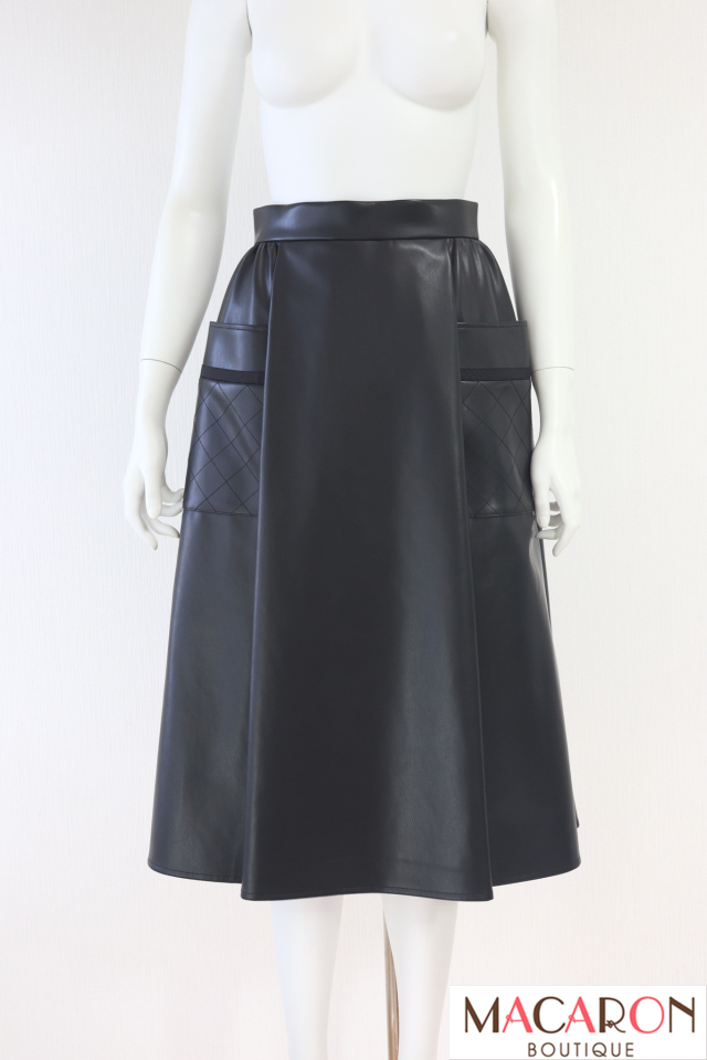 Rene（ルネ）　サイドポケットフェイクレザースカート　5334050