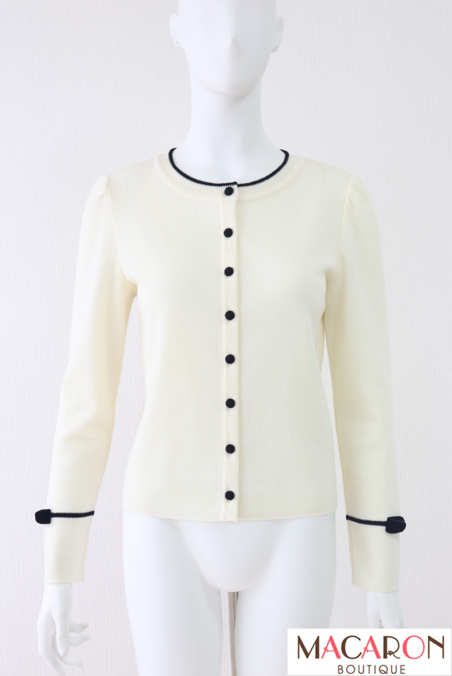 Rene（ルネ）　ベロアリボンウールニットカーディガン　6432520