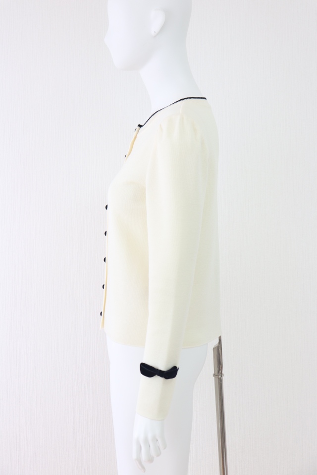 Rene（ルネ） ベロアリボンウールニットカーディガン 6432520