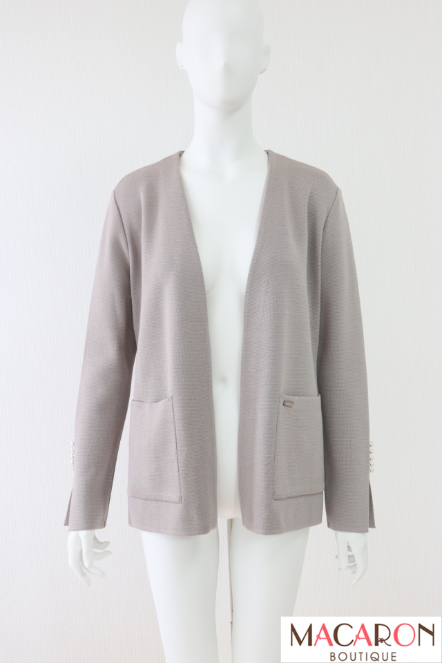 美品 Rene ルネ パール ジップアップ 半袖 カーディガン 2way 黒 美品 Rene ルネ パール ジップアップ 半袖 カーディガン 2way 黒