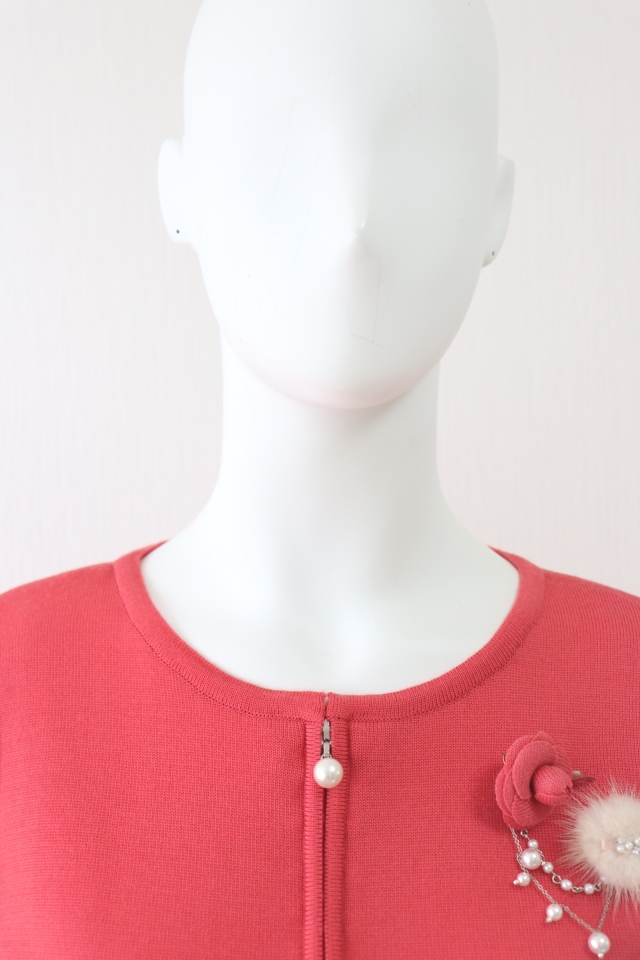 Rene（ルネ） コサージュ付ウールカーディガン 6342420