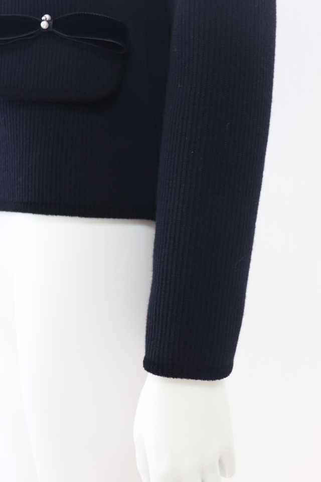 美品¥49,500♡Rene ベロアリボンカーディガン(黒) René - 美品¥49,500♡Rene ベロアリボンカーディガン(黒)の通販