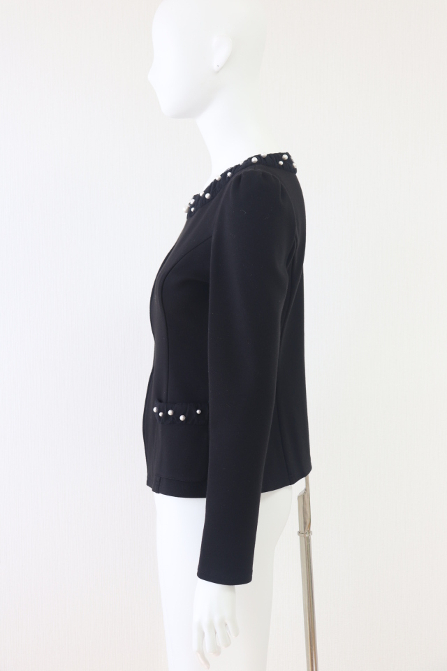 ルネ　パール　フリル　ジップアップ　ニット　カーディガン　36 ルネ パール フリル ジップアップ ニット カーディガン 36