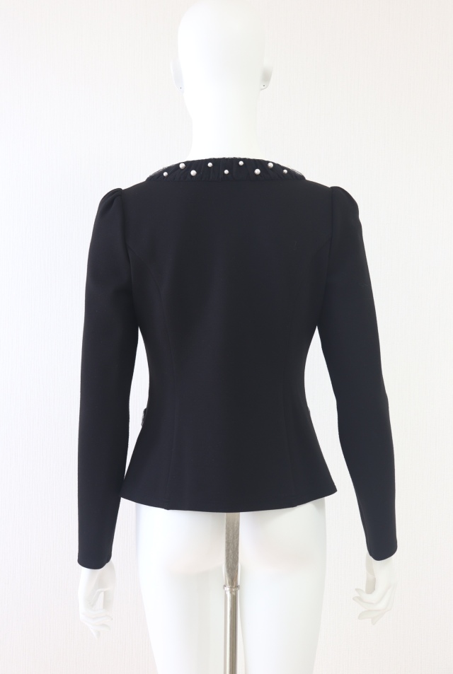 Rene（ルネ） パール＆チュールジップアップカーディガン 6437120