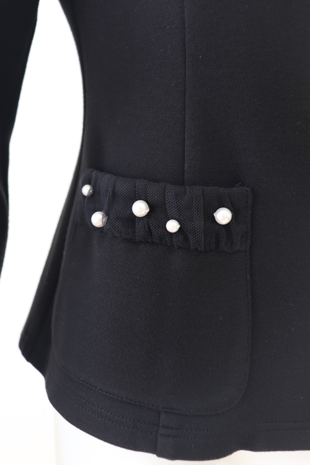 Rene（ルネ） パール＆チュールジップアップカーディガン 6437120