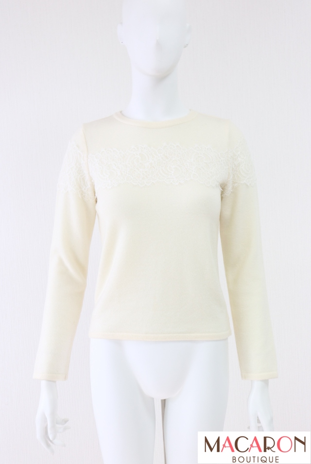 Rene（ルネ）　レースウールアクリルニットトップス　5242040