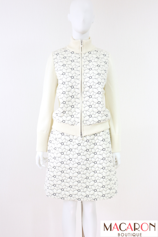 Rene（ルネ） フラワーキルトニットカーディガン＆スカート  