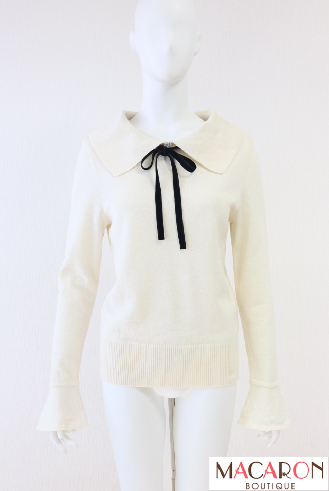 Rene（ルネ）　ビックカラーウールコットンニットトップス　6332390