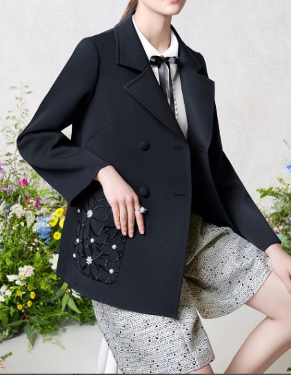 Rene（ルネ） パール＆フラワー刺繍テーラードジャケット 6513070