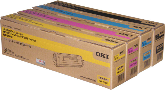OKI トナーカートリッジ (大) TNR-C3LK2,LC2,LM2,LY2 4色セット 純正品  
