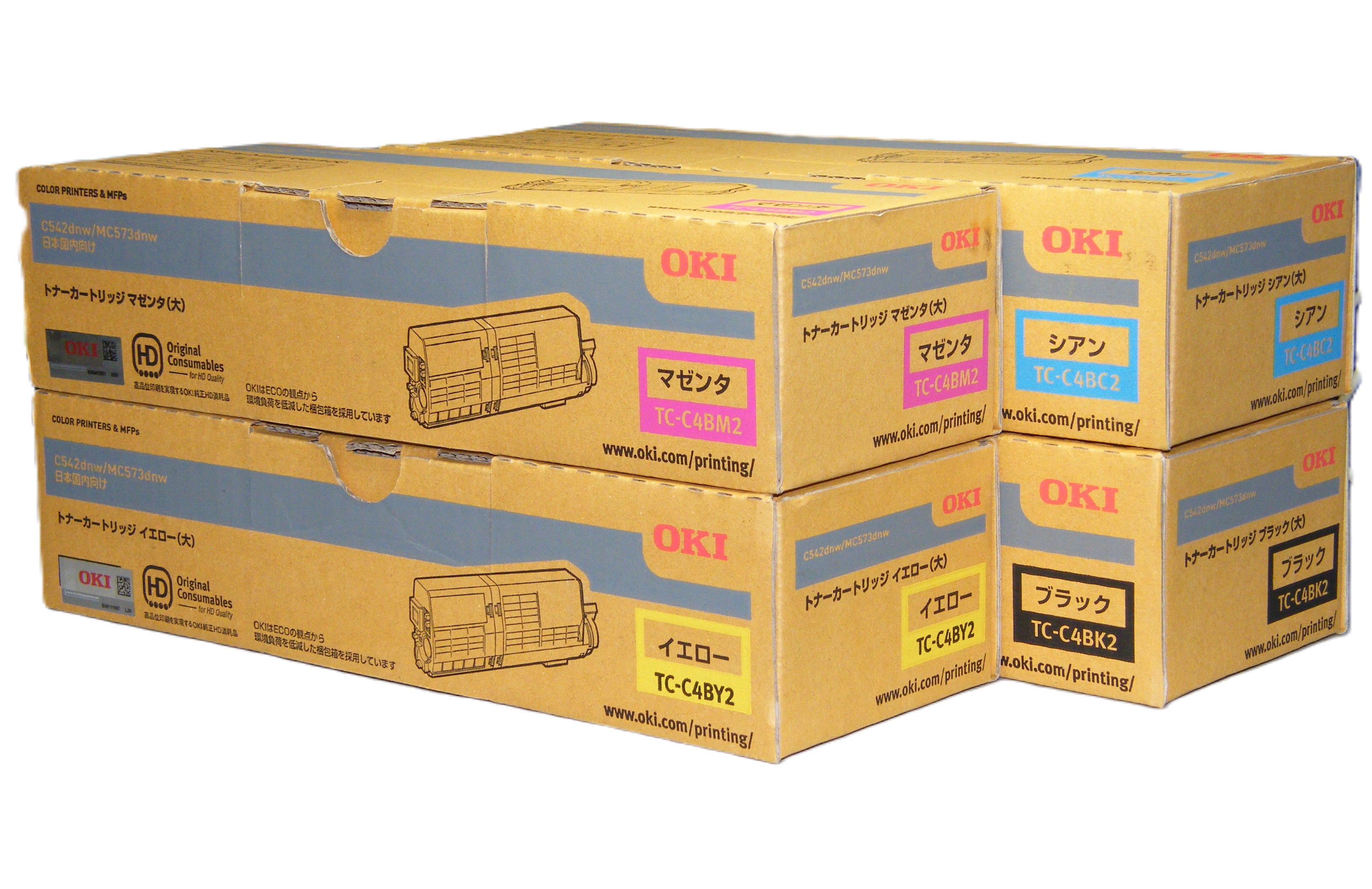 沖データ OKI トナーカートリッジ（大） TC-C4BK2/C2/M2/Y2 4色セット 純正品