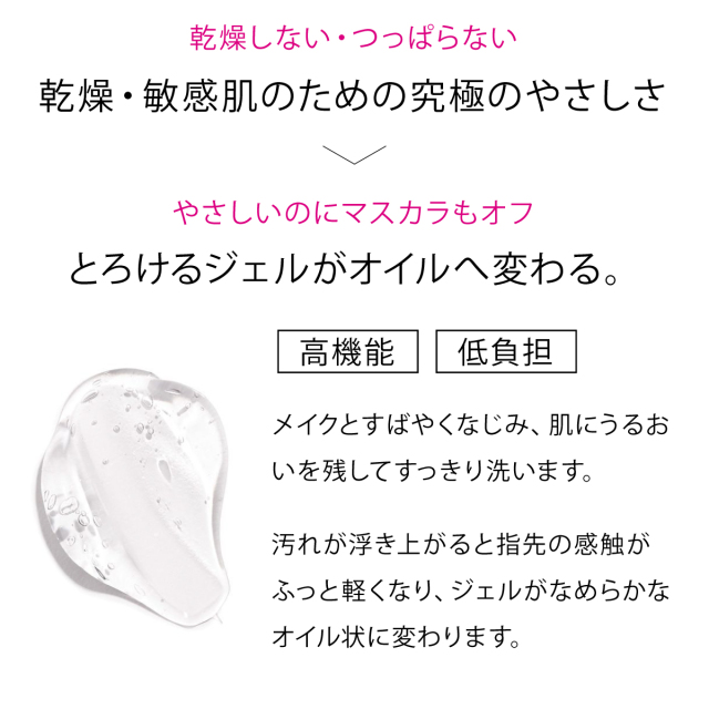 モイスチャー クレンジングジェル《オイルジェル》敏感/乾燥肌しっとり 乾燥・敏感肌のための究極のやさしさ