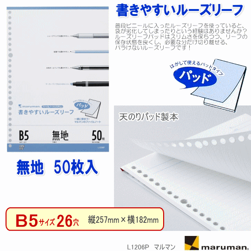 ルーズリーフ　B6　無地