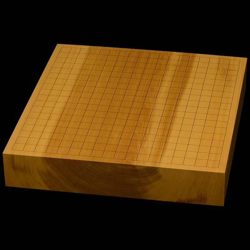 本榧製　卓上碁盤　板目　3枚継ぎ　箱入　囲碁、将棋　骨董品、美術品 国産本榧卓上碁盤 2寸5分（一枚板・木裏） gb20343 | 前川榧碁盤店