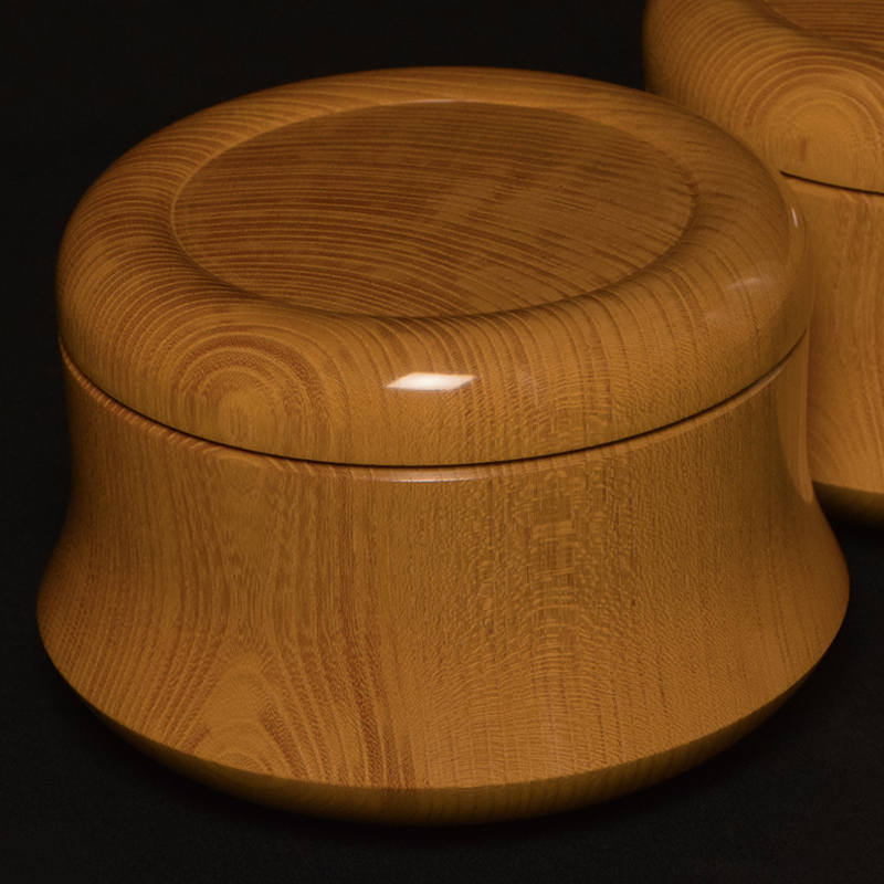 ケヤキ本因坊型碁笥　極上（43号）