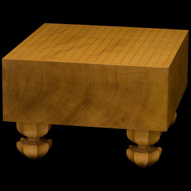 国産本榧足付碁盤　5寸5分（天地柾）　ga50050