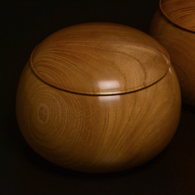 ケヤキ碁笥・杢　極上（36号）