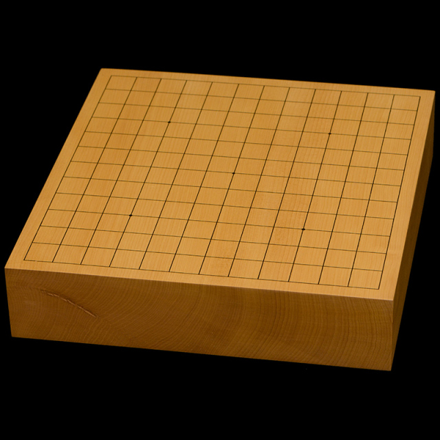本榧卓上碁盤／13路・9路 両面盤　2寸（一枚板・柾目）　gk00101