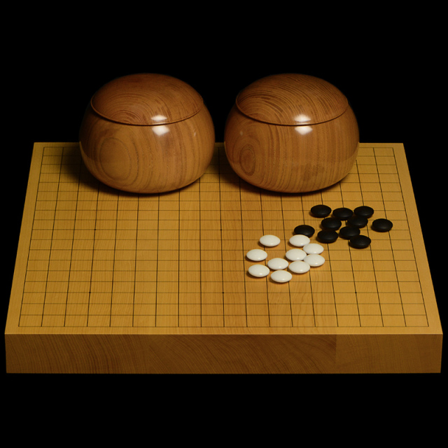 本榧1.5寸卓上碁盤セット（ハギ盤・上）