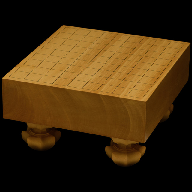 本榧足付将棋盤　3寸3分（天地柾）　sa30013