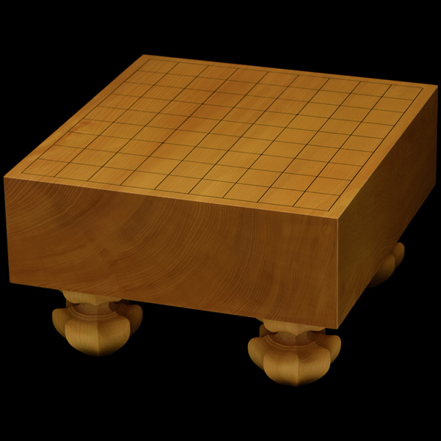 本榧足付将棋盤　3寸7分（天柾）　sa30015