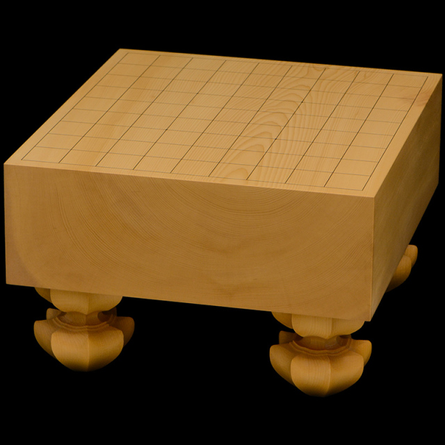 国産本榧足付将棋盤　3寸7分（木裏）　sa30017