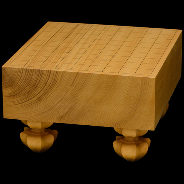 本榧足付将棋盤　3寸9分（天柾）　sa30018