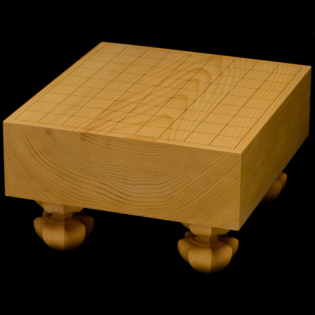 国産本榧足付将棋盤　3寸6分（木裏）　sa30020