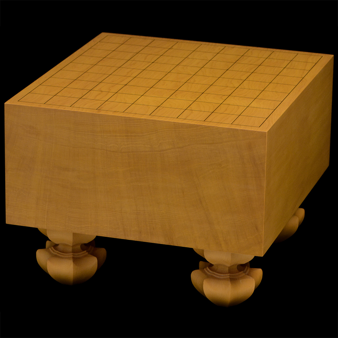 本榧足付将棋盤　5寸3分（木裏）　sa50069