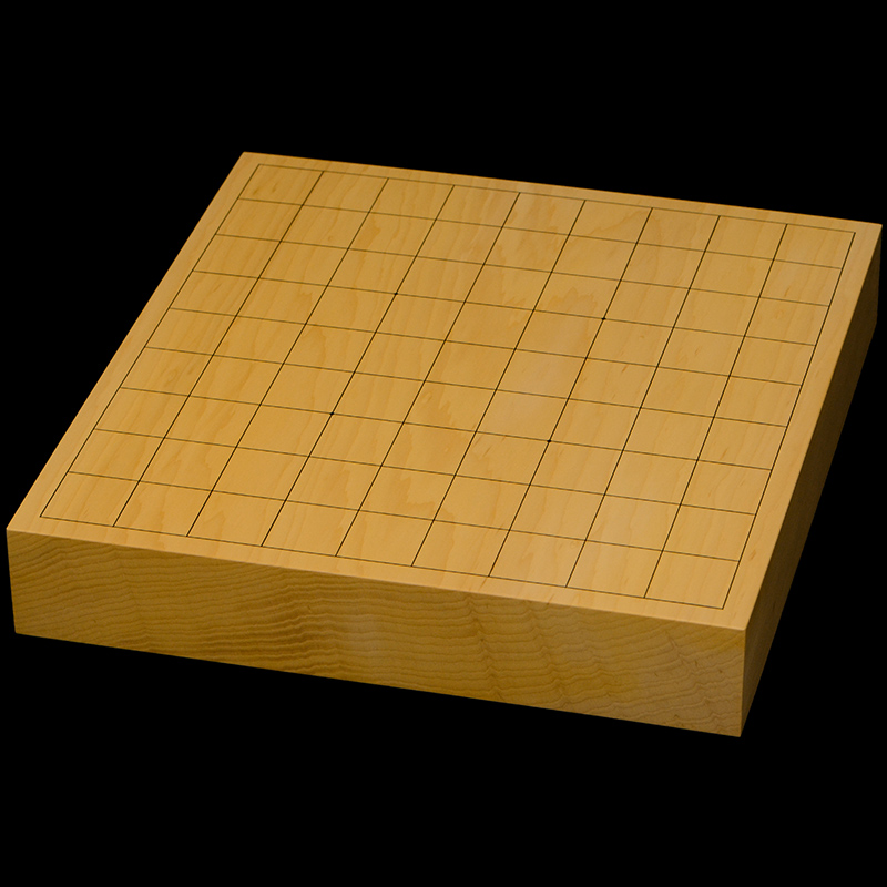 国産本榧卓上将棋盤　1寸9分（一枚板・木裏）　sb10478